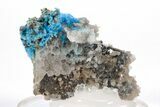 Vibrant Blue, Cyanotrichite with Fluorite Crystals - China #218385-2